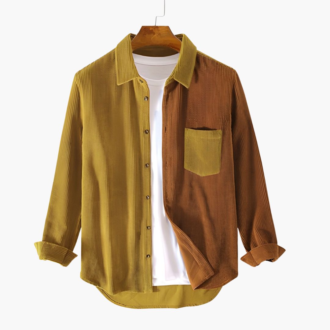 Homme Chemise Manches Longues à Col Classique et Poche Poitrine