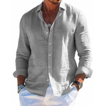 Homme Chemise Manches Longues avec Col Classique et Fermeture Boutons