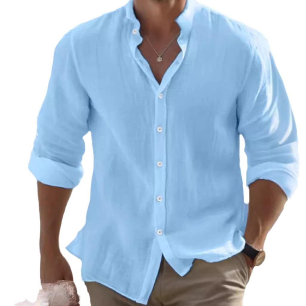Homme Chemise Manches Longues Casual avec Col Classique et Coupe Slim Relaxed