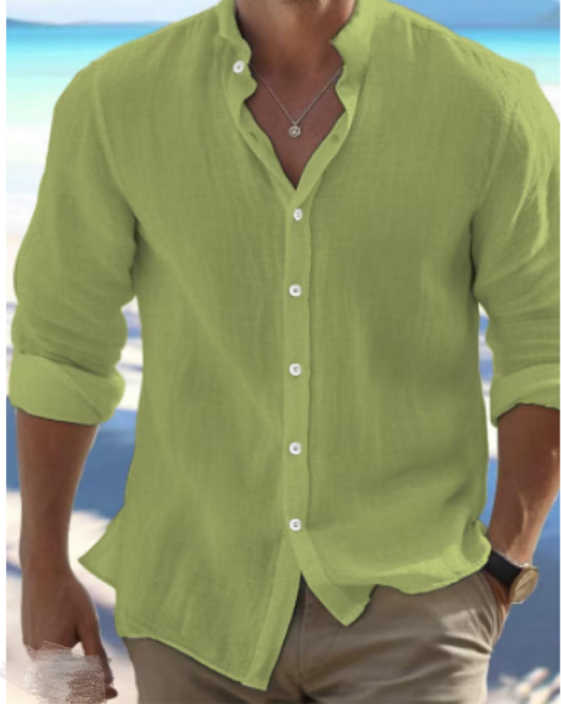 Homme Chemise Manches Longues Casual avec Col Classique et Coupe Slim Relaxed