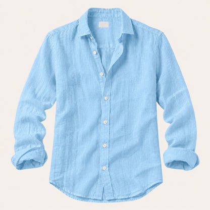 Homme Chemise Manches Longues Casual avec Col Classique et Coupe Slim Relaxed