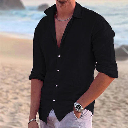 Homme Chemise Manches Longues Col Classique à Boutons Regular Fit