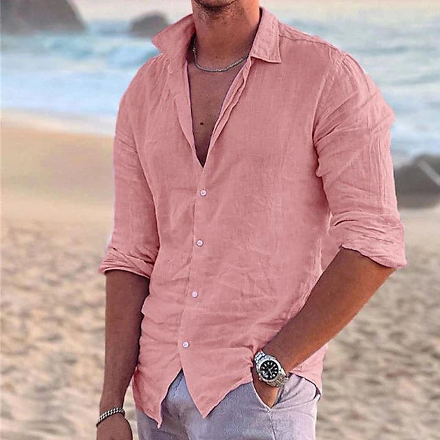 Homme Chemise Manches Longues Col Classique à Boutons Regular Fit