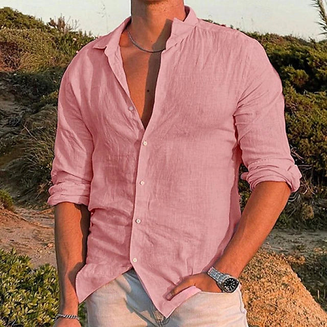 Homme Chemise Manches Longues Col Classique à Boutons Regular Fit