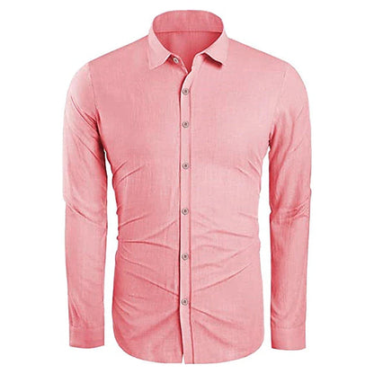 Homme Chemise Manches Longues Col Classique à Boutons Regular Fit