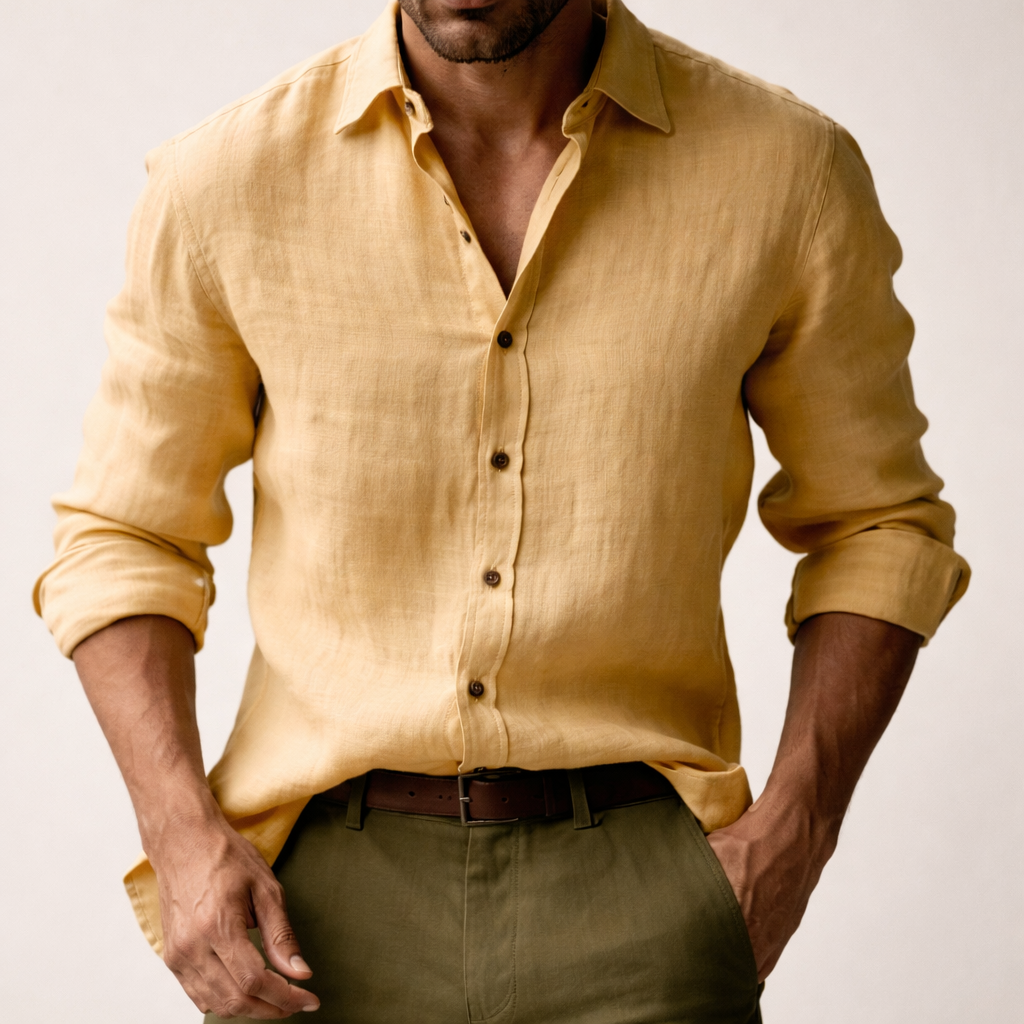Homme Chemise Manches Longues col Classique Coupe Décontractée