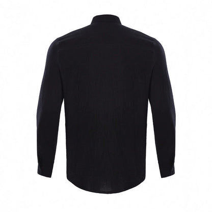 Homme Chemise Manches Longues col Mao avec Boutons Regular Fit
