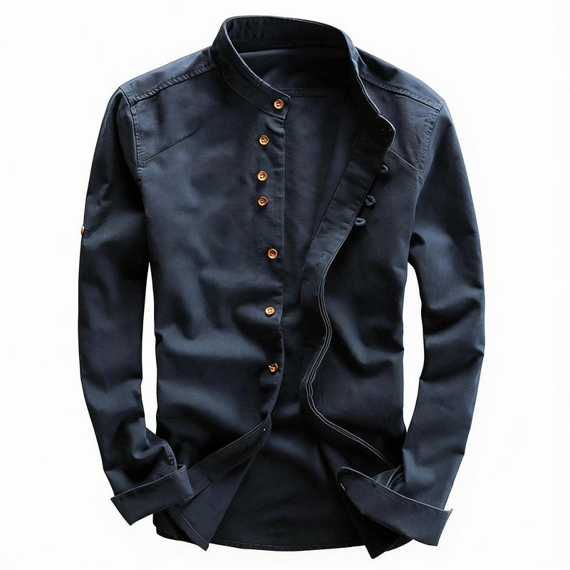 Homme Chemise Manches Longues col Mao Style Japonais