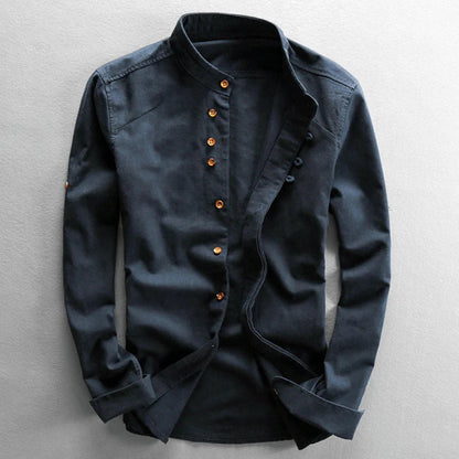 Homme Chemise Manches Longues col Mao Style Japonais