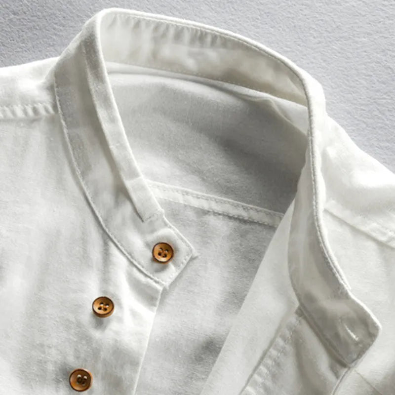 Homme Chemise Manches Longues col Mao Style Japonais