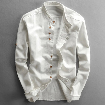 Homme Chemise Manches Longues col Mao Style Japonais