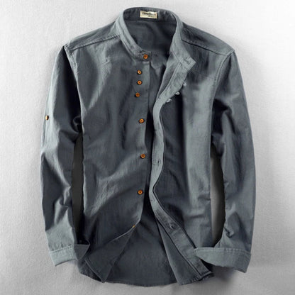 Homme Chemise Manches Longues col Mao Style Japonais