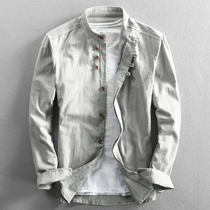 Homme Chemise Manches Longues col Mao Style Japonais