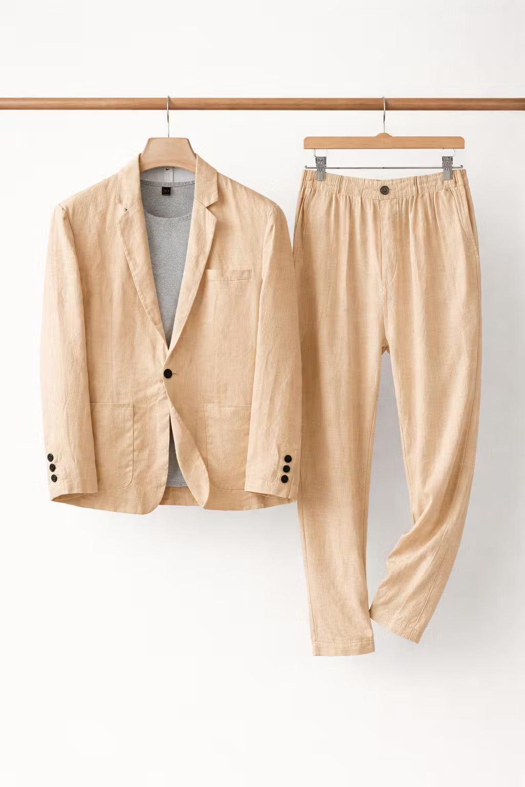 Homme Costume Deux-Pièces Blazer et Pantalon Coupe Relaxée