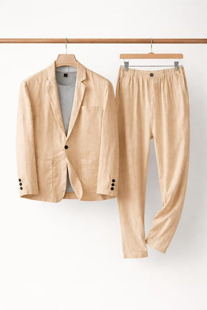 Homme Costume Deux-Pièces Blazer et Pantalon Coupe Relaxée