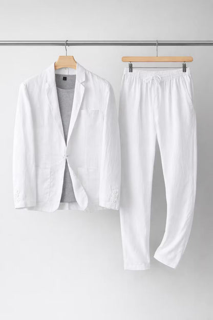 Homme Costume Deux-Pièces Blazer et Pantalon Coupe Relaxée