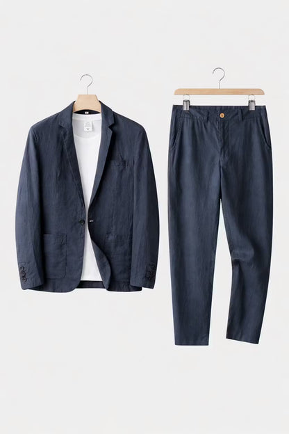 Homme Costume Deux-Pièces Blazer et Pantalon Coupe Relaxée