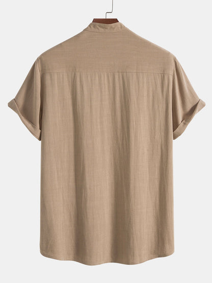 Homme Ensemble Chemise Manches Courtes et Pantalon à Cordon Regular Fit