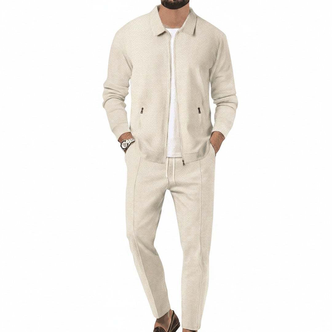 Homme Ensemble de Jogging avec Veste Zippée et Pantalon Slim