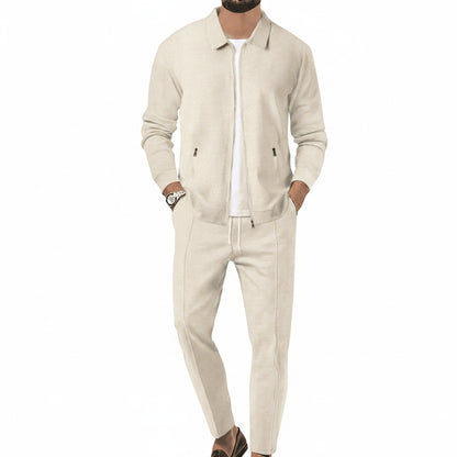 Homme Ensemble de Jogging avec Veste Zippée et Pantalon Slim