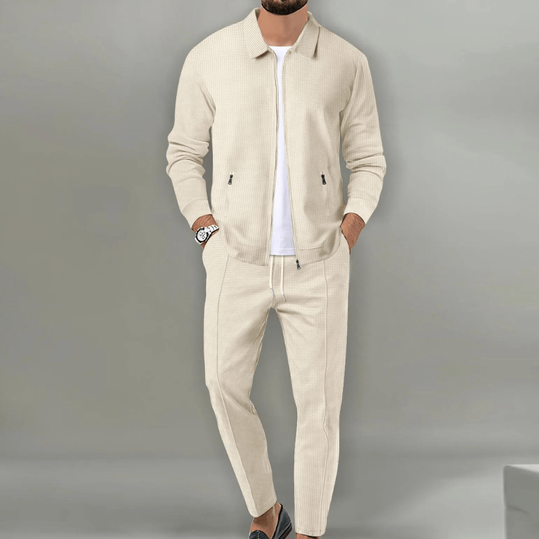 Homme Ensemble de Jogging avec Veste Zippée et Pantalon Slim