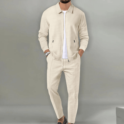 Homme Ensemble de Jogging avec Veste Zippée et Pantalon Slim