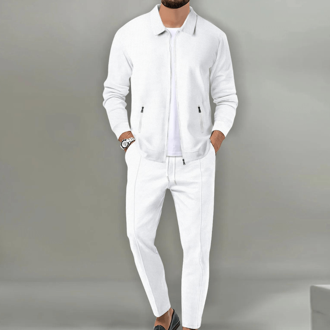 Homme Ensemble de Jogging avec Veste Zippée et Pantalon Slim