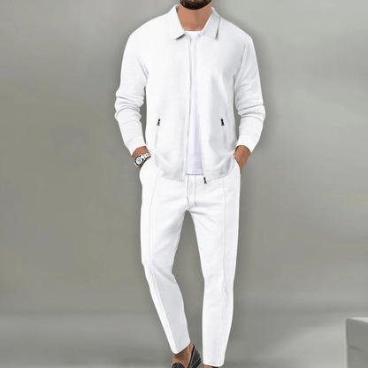 Homme Ensemble de Jogging avec Veste Zippée et Pantalon Slim