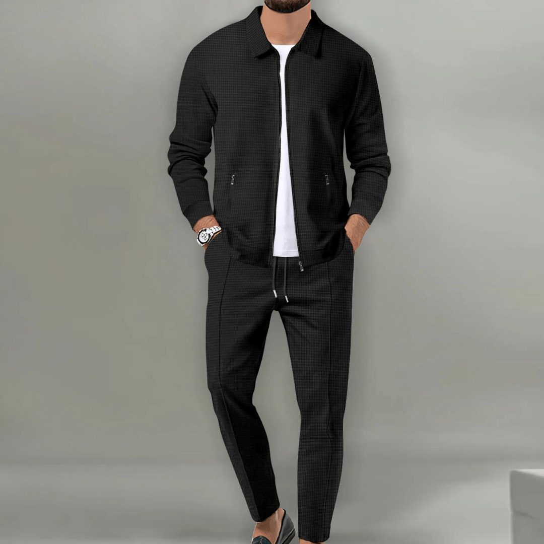 Homme Ensemble de Jogging avec Veste Zippée et Pantalon Slim