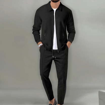 Homme Ensemble de Jogging avec Veste Zippée et Pantalon Slim