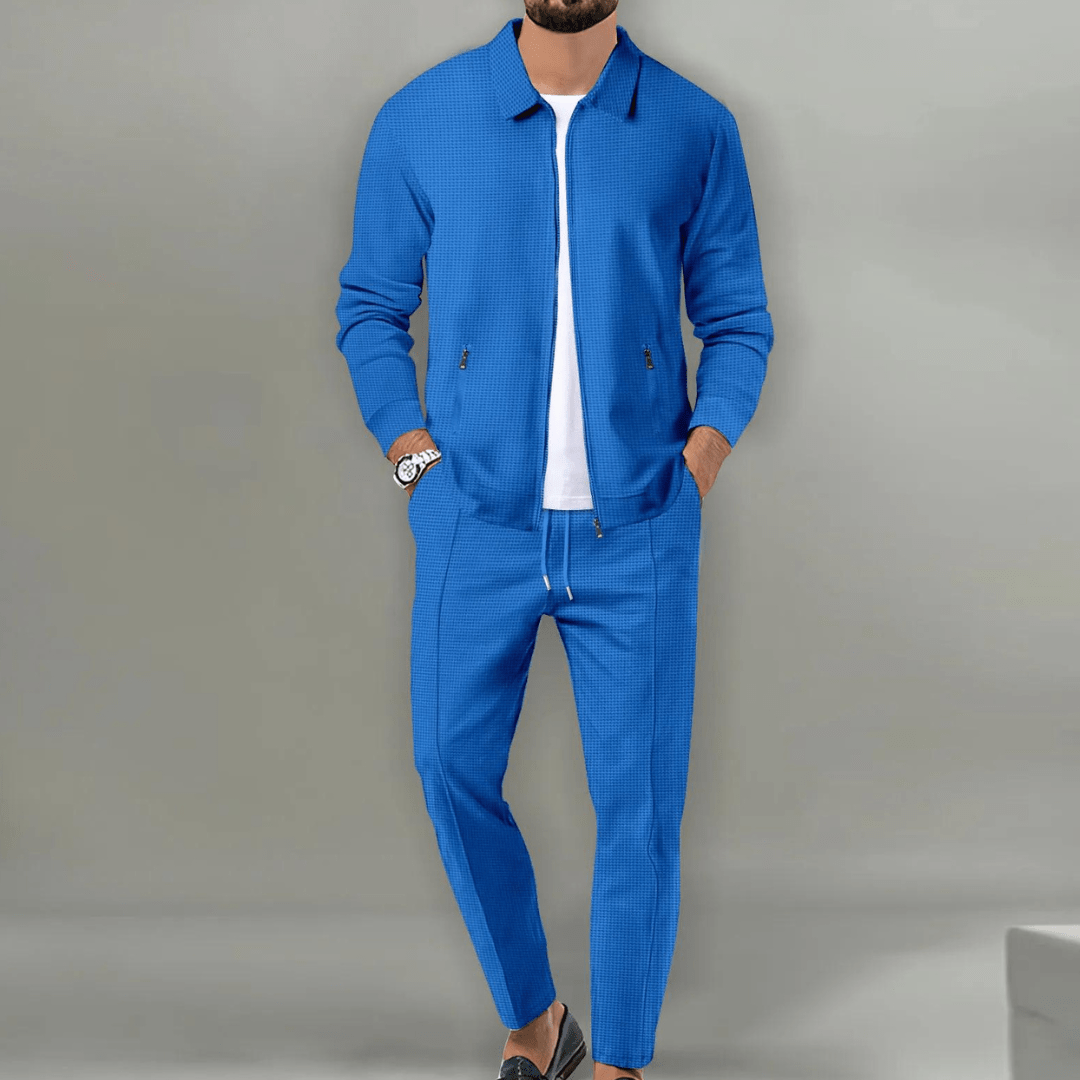 Homme Ensemble de Jogging avec Veste Zippée et Pantalon Slim