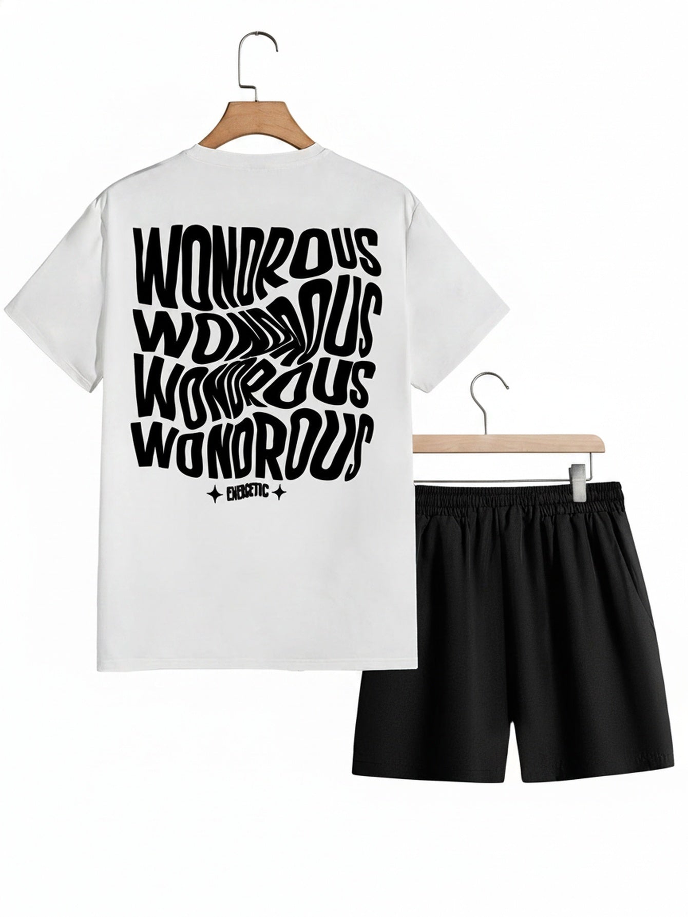 Homme Ensemble Streetwear T-shirt Graphique Manches Courtes et Short