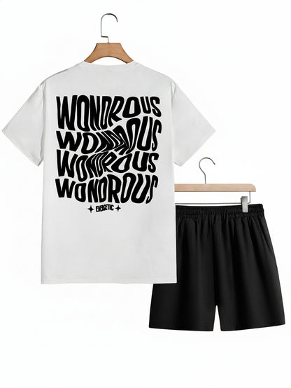 Homme Ensemble Streetwear T-shirt Graphique Manches Courtes et Short