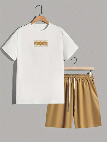 Homme Ensemble Streetwear T-shirt Graphique Manches Courtes et Short