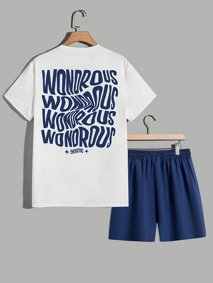Homme Ensemble Streetwear T-shirt Graphique Manches Courtes et Short