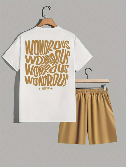 Homme Ensemble Streetwear T-shirt Graphique Manches Courtes et Short