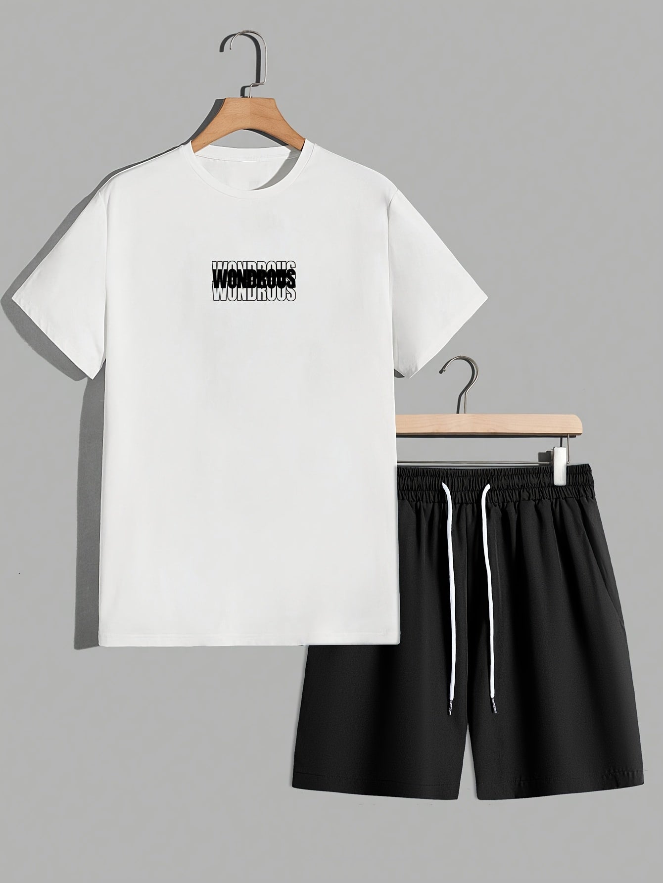 Homme Ensemble Streetwear T-shirt Graphique Manches Courtes et Short