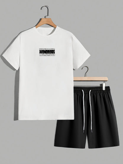 Homme Ensemble Streetwear T-shirt Graphique Manches Courtes et Short