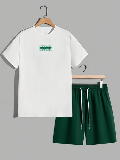 Homme Ensemble Streetwear T-shirt Graphique Manches Courtes et Short