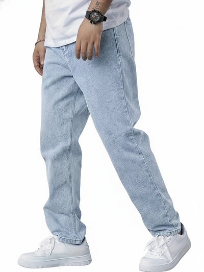 Homme Jean Droit Délavé Coupe Classique