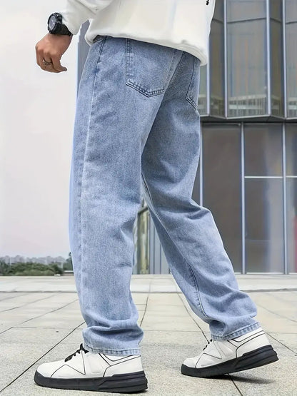 Homme Jean Droit Délavé Coupe Classique