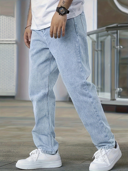 Homme Jean Droit Délavé Coupe Classique