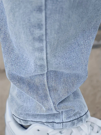 Homme Jean Droit Délavé Coupe Classique
