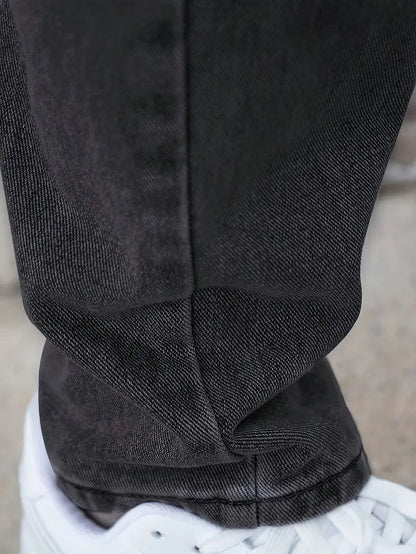 Homme Jean Droit Délavé Coupe Classique