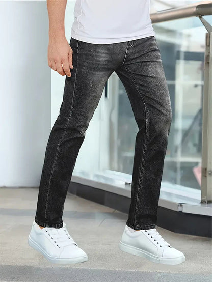 Homme Jeans Slim Fit avec Finitions Used et Poches