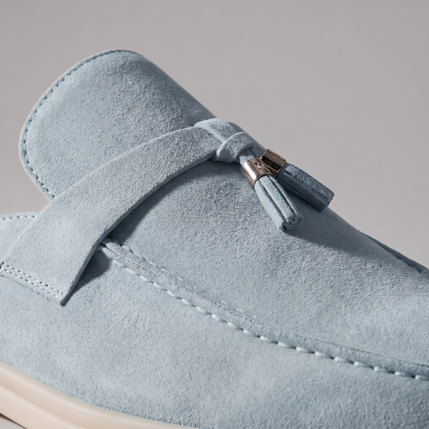 Homme Loafer Mules avec Boucle Métallique et Dos Ouvert