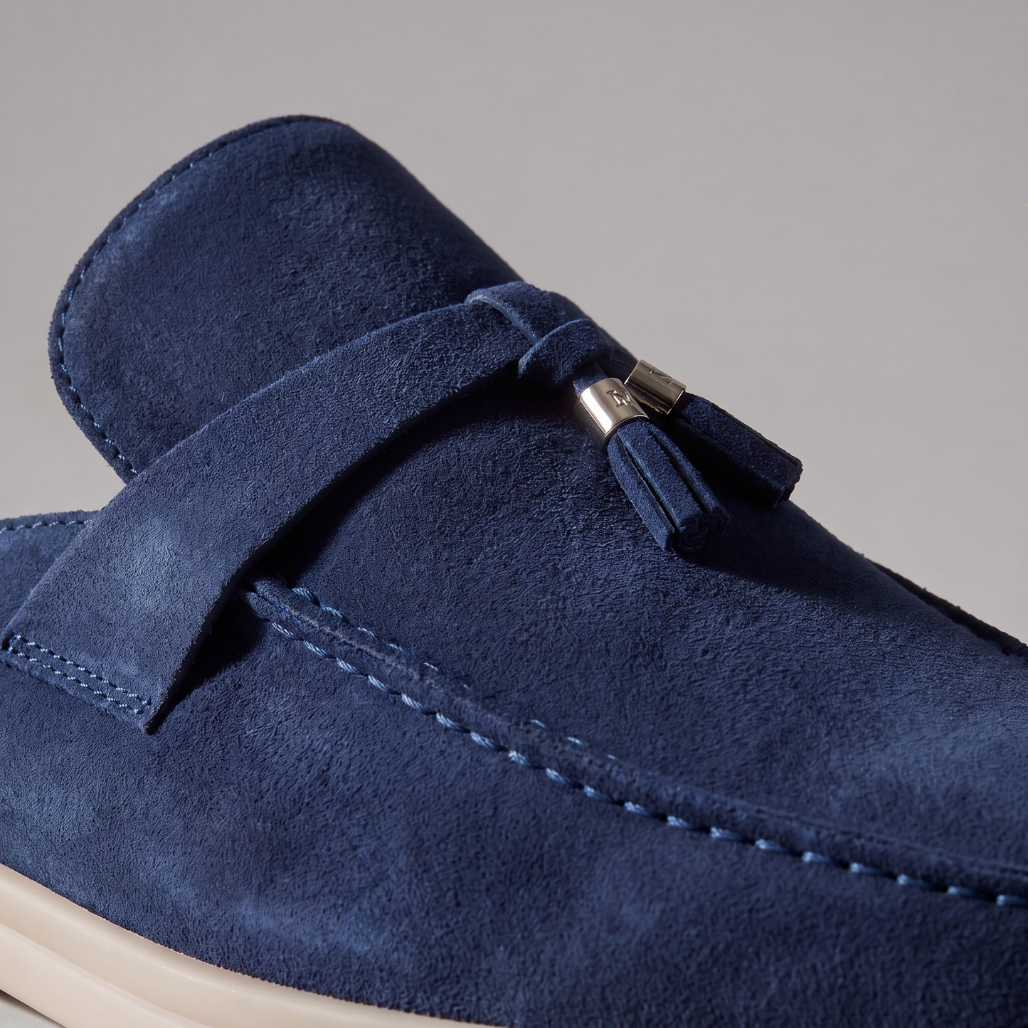 Homme Loafer Mules avec Boucle Métallique et Dos Ouvert