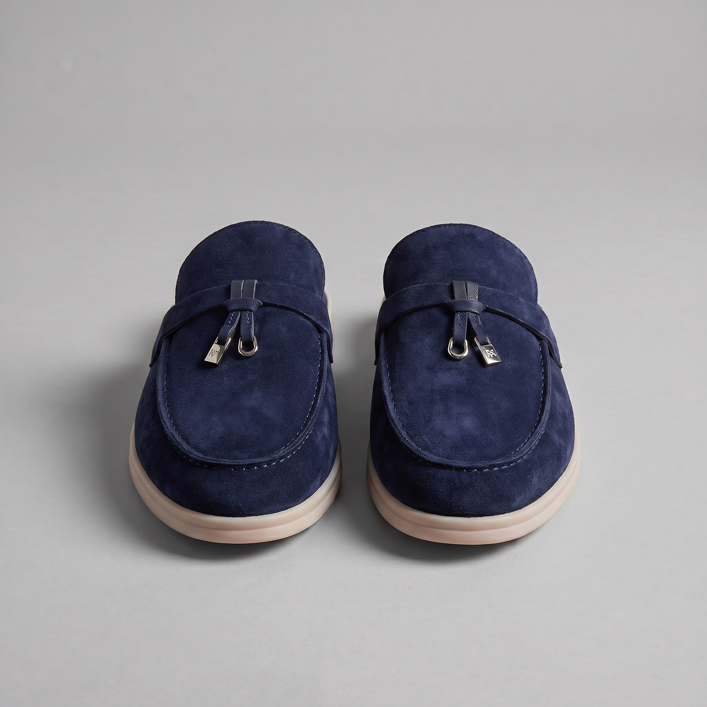 Homme Loafer Mules avec Boucle Métallique et Dos Ouvert