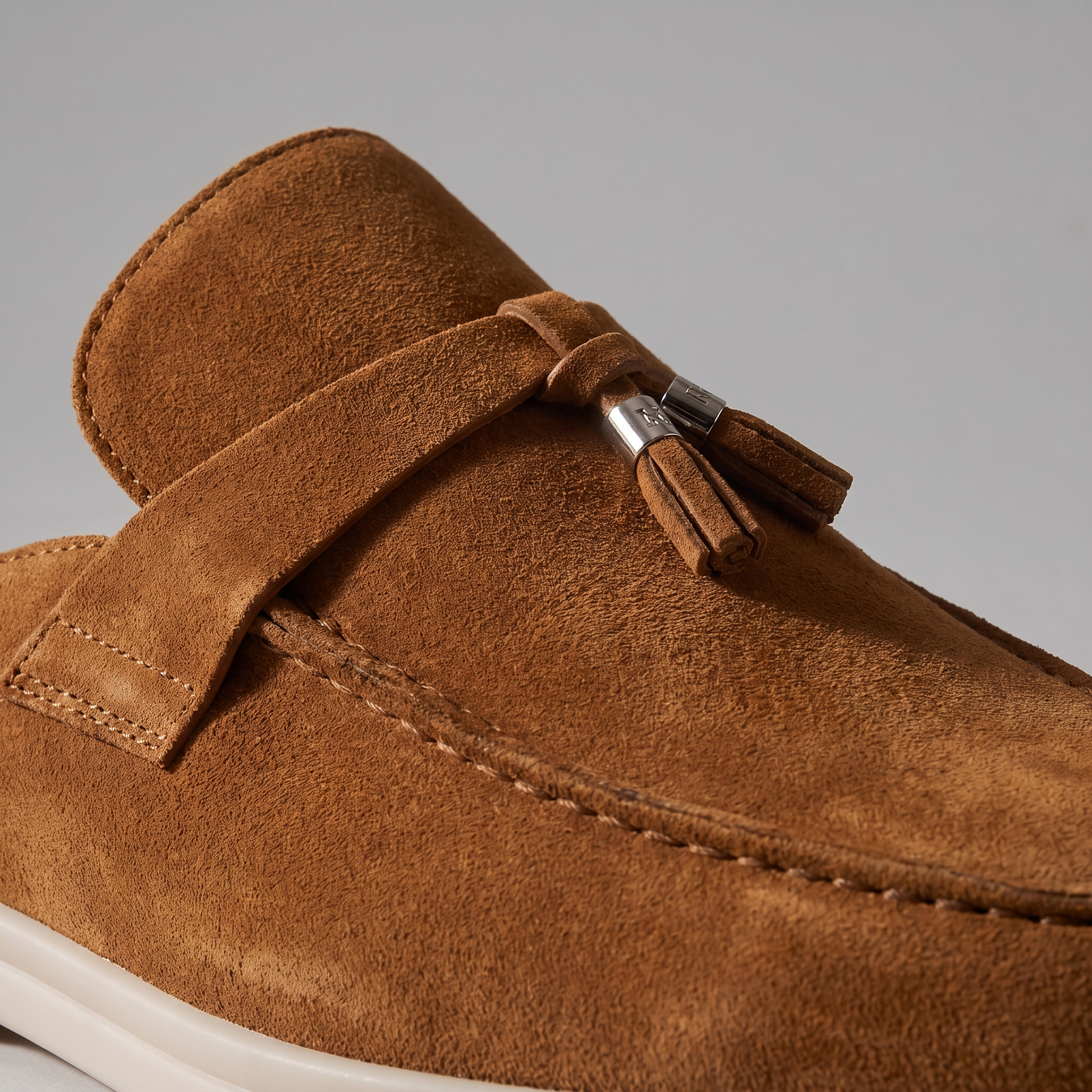 Homme Loafer Mules avec Boucle Métallique et Dos Ouvert