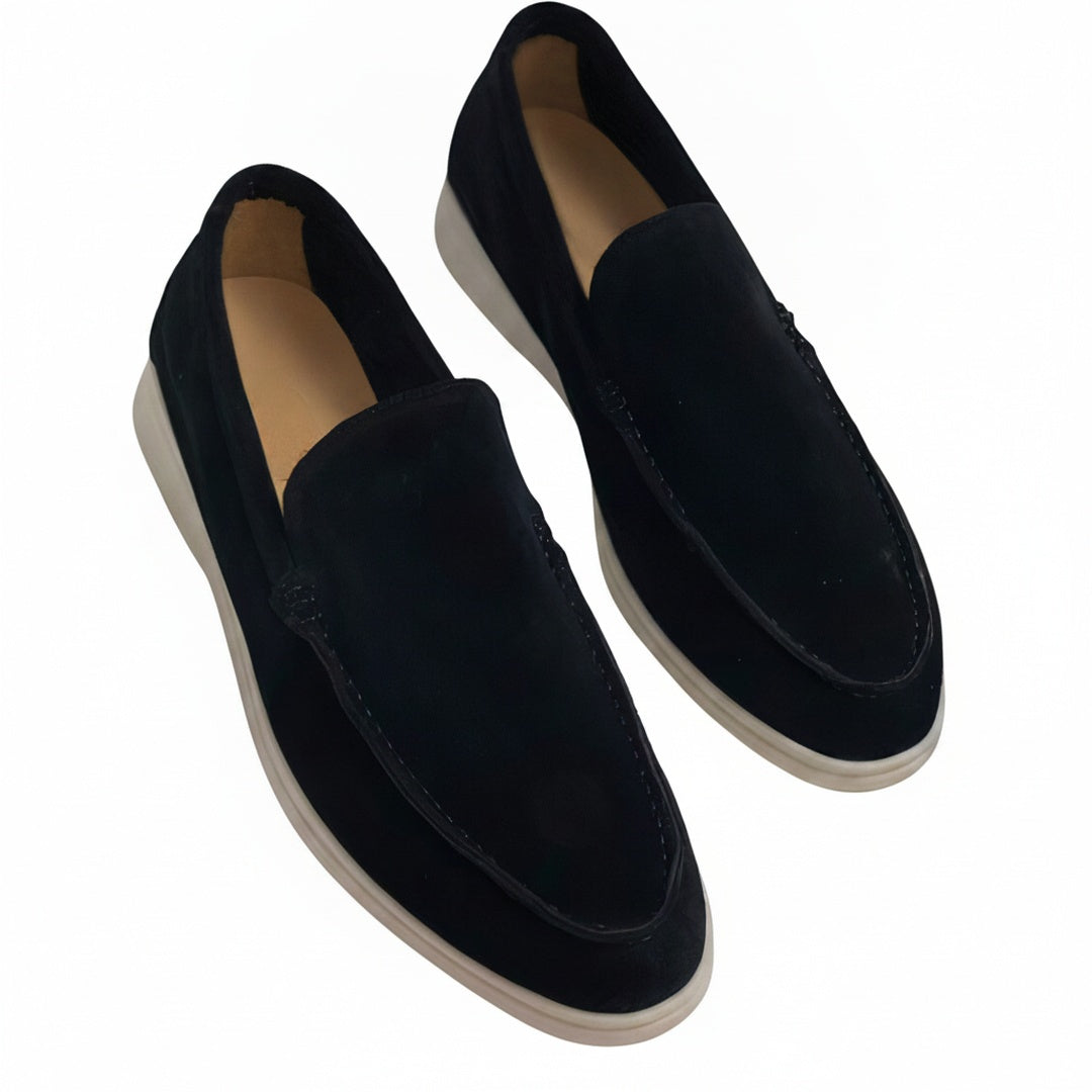 Homme Loafers Slip-on avec Semelle Plateforme et Coutures Apparentes